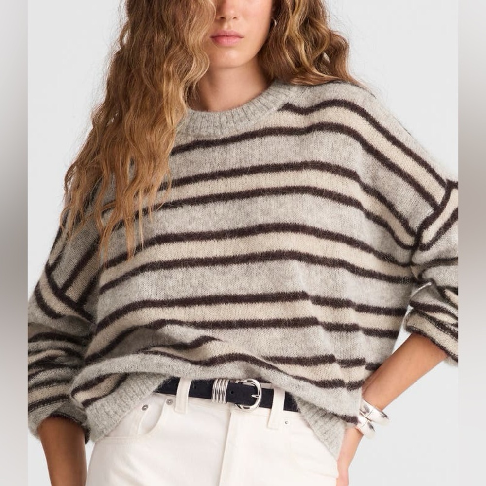 Madewell Stripe Alpaca Blend Sweater